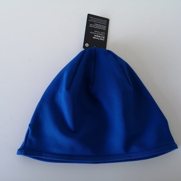 NWT LULULEMON SYMB Blue Tech Fleece Cold Terrain Run Beanie Hat Men's OS - Picture 2 of 7